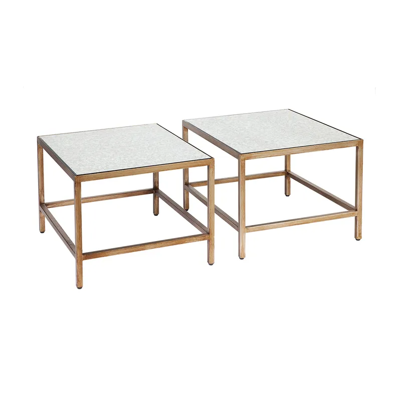 Cocktail Mirrored Nesting Coffee Tables Antique Gold, 112cm W x 71cm D x 46cm H (RRP $2079) - Image 5