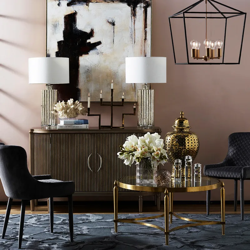 Arielle Buffet Antique Gold 140cm W x 50cm D x 86cm H (RRP $3499) - Image 4