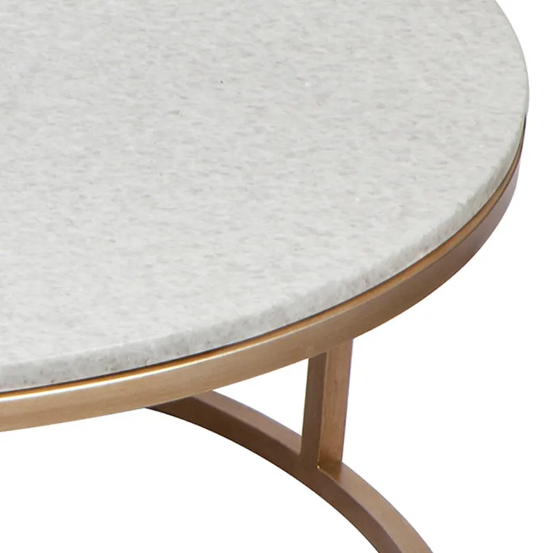 Chloe Stone Nesting Coffee Tables Antique Gold, 95cm Dia x 40cm H (RRP $3905) - Image 4