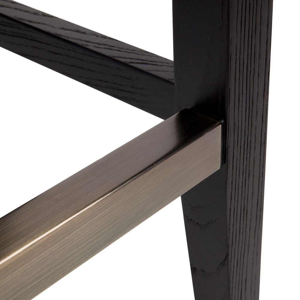 Canyon Black Bar Stool Natural Linen, 45cm W x 38cm D x 66.5cm H (RRP $627) - Image 4