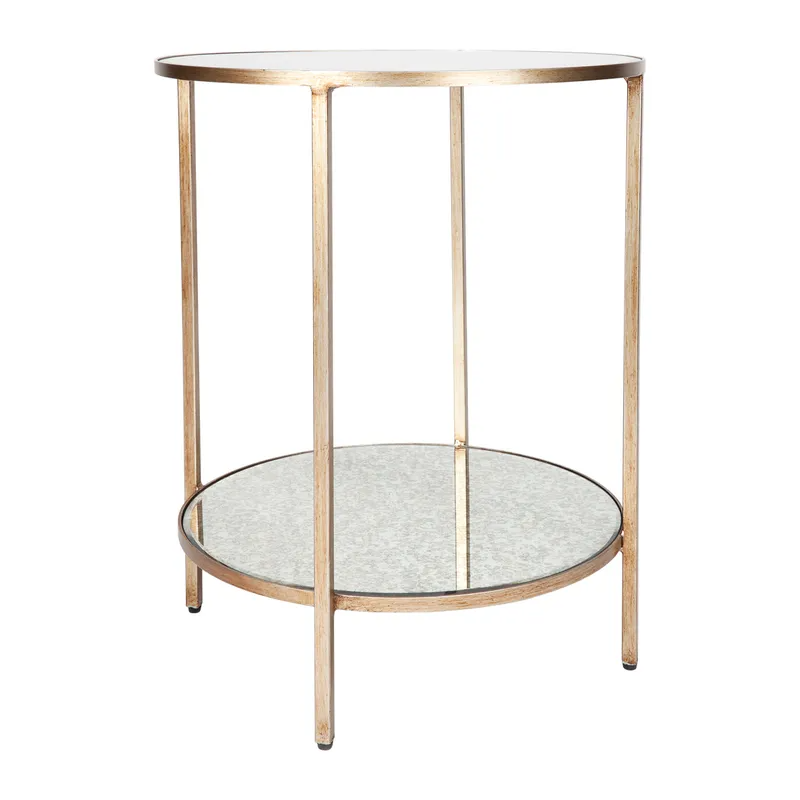 Cocktail Mirrored Side Table Antique Gold, 50cm Dia x 65cm H (RRP $1001) - Image 5