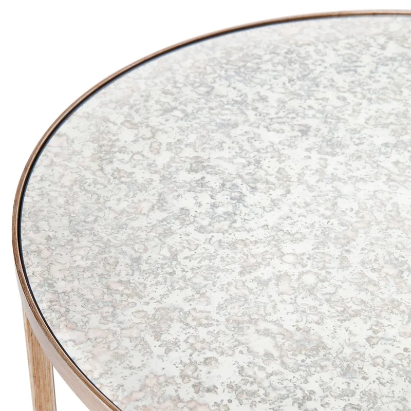 Cocktail Mirrored Side Table Antique Gold, 50cm Dia x 65cm H (RRP $1001) - Image 7