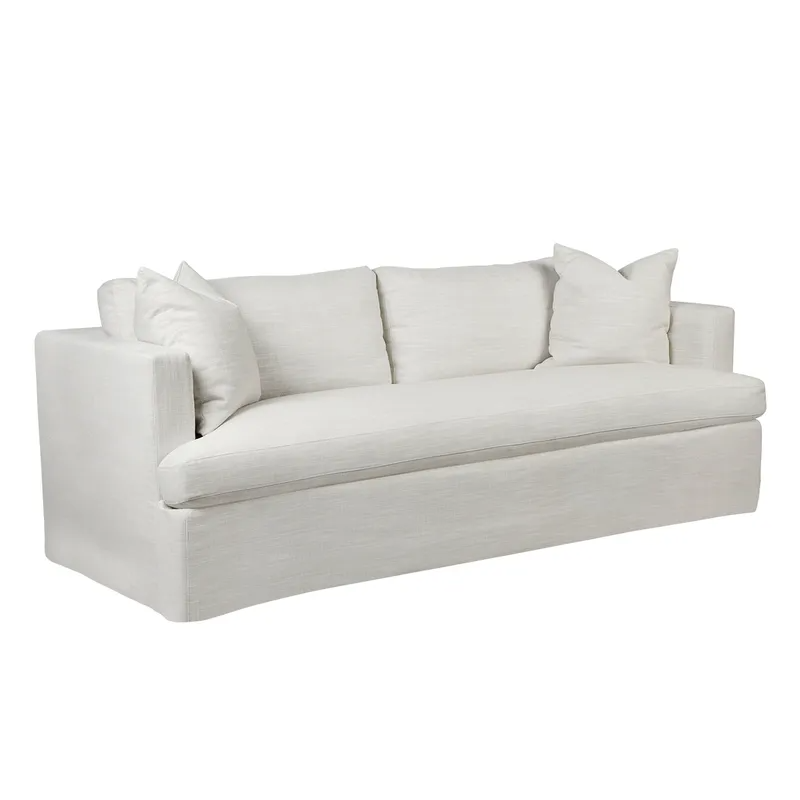 Birkshire 3 Seater Slip Cover Sofa Off White Linen, 220cm W x 96cm D x 90cm H (RRP $4389) - Image 3