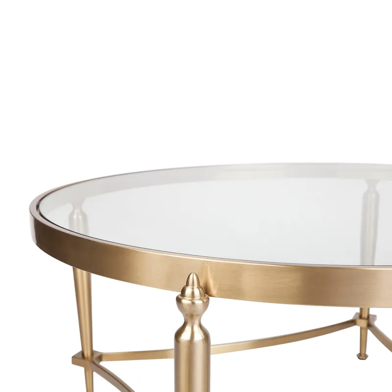 Jak Glass Coffee Table Gold, 97cm Dia x 47cm H (RRP $1859) - Image 6