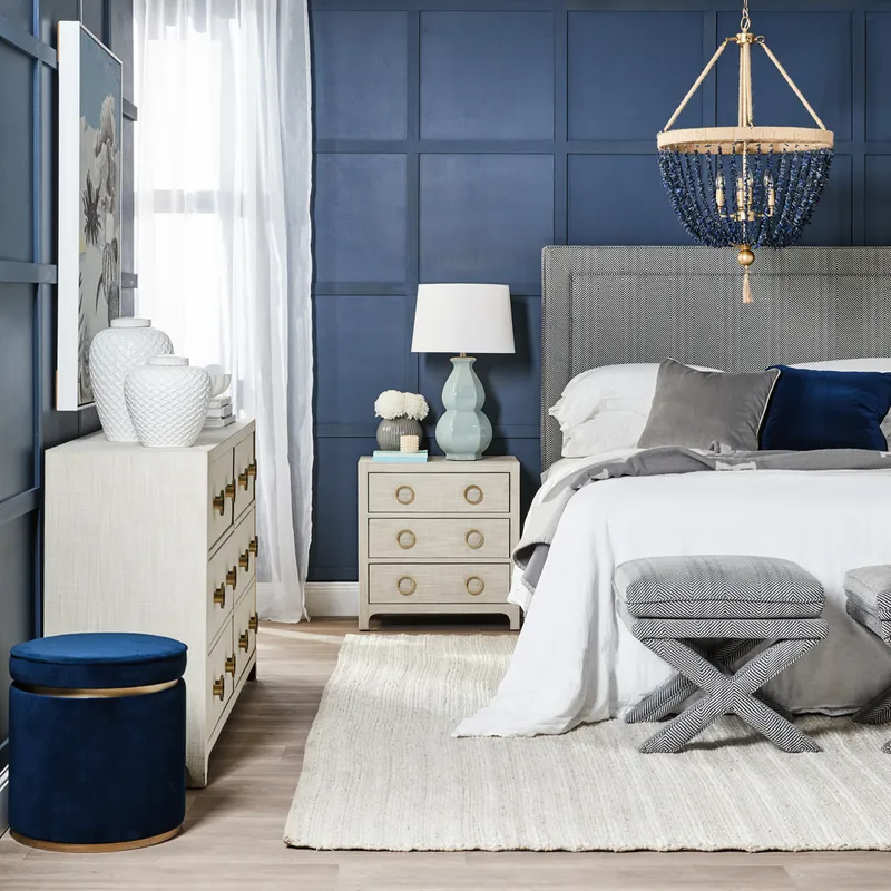 Astley Upholstered Bedside Table Natural, 62cm W x 40cm D x 66cm H (RRP $2167) - Image 2