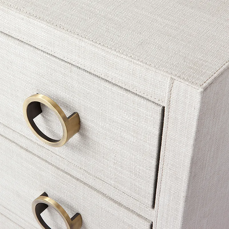 Astley Upholstered Bedside Table Natural, 62cm W x 40cm D x 66cm H (RRP $2167) - Image 5