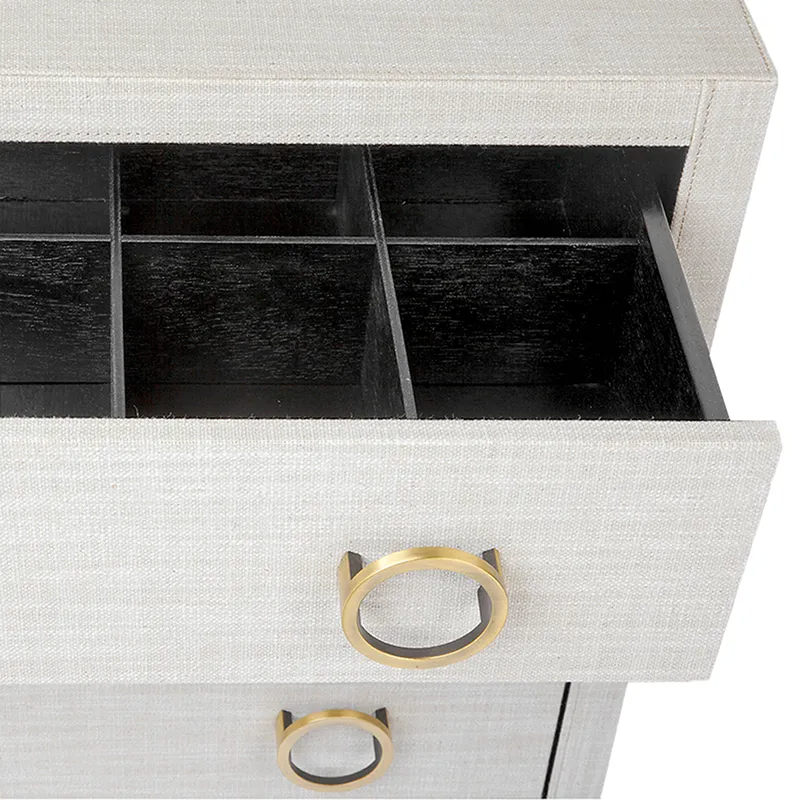Astley Upholstered Bedside Table Natural, 62cm W x 40cm D x 66cm H (RRP $2167) - Image 6