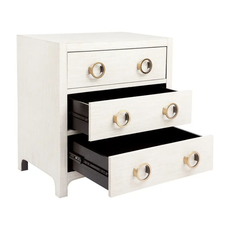 Astley Upholstered Bedside Table Natural, 62cm W x 40cm D x 66cm H (RRP $2167) - Image 7