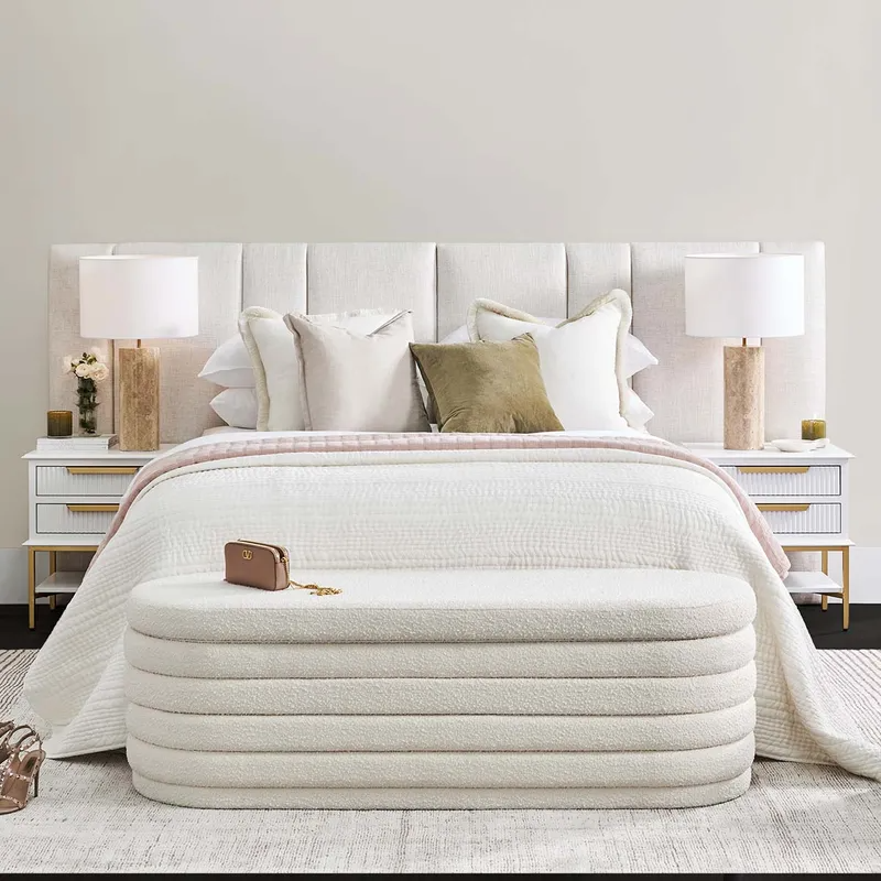 Bronx Queen Bedhead Natural Linen, 276cm W x 8cm D x 130cm H (RRP $1859) - Image 2