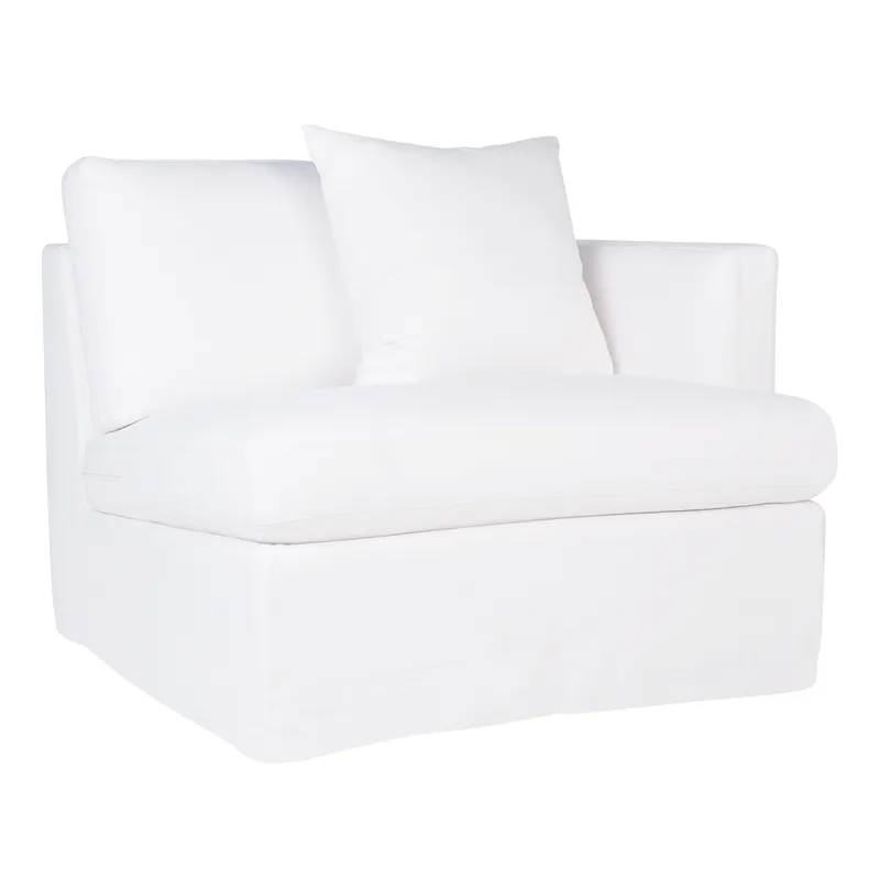 Birkshire Slip Cover Right Arm Facing Seat White Linen, 100cm W x 96cm D x 85cm H (RRP $2541)