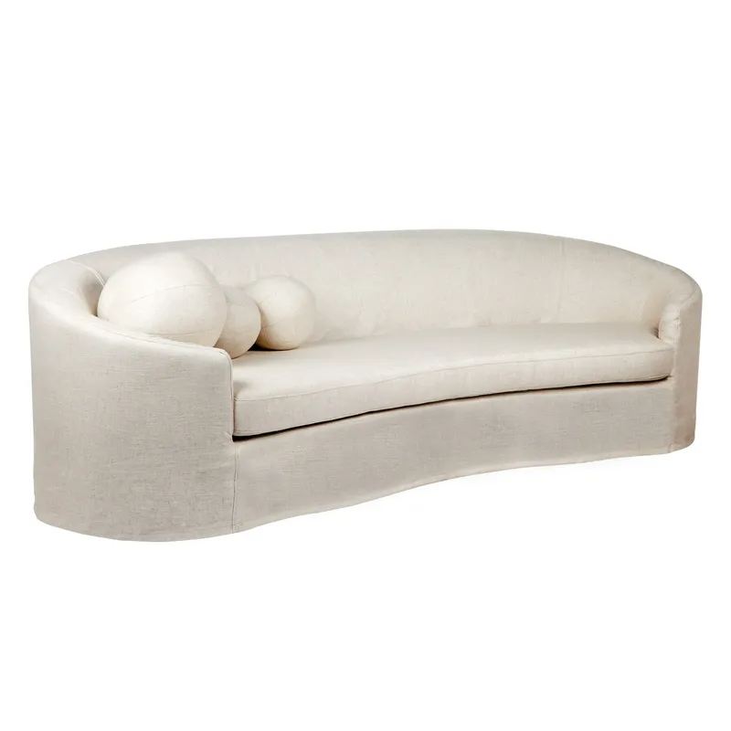 Elle 3 Seater Slip Cover Sofa Natural Linen, 254cm W x 104cm D x 70cm H (RRP $6589) - Image 3