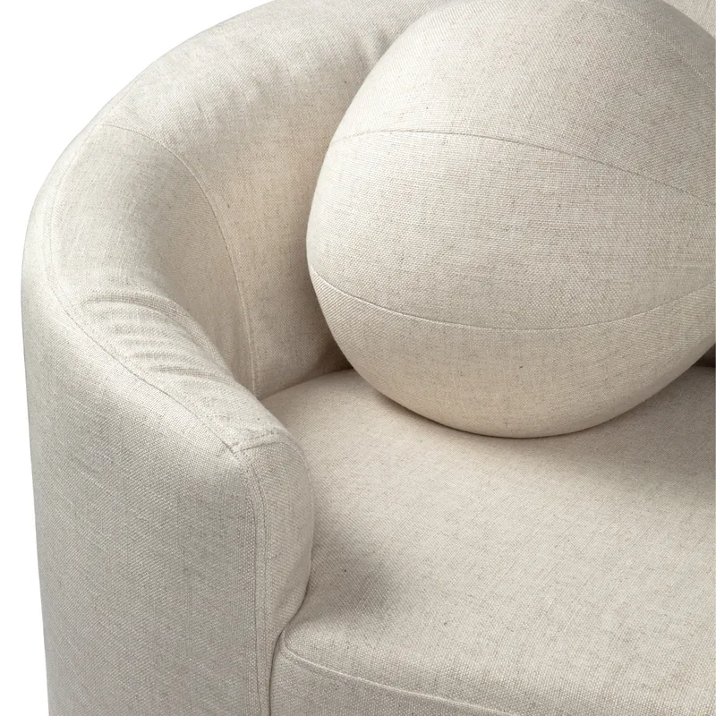 Elle 3 Seater Slip Cover Sofa Natural Linen, 254cm W x 104cm D x 70cm H (RRP $6589) - Image 6