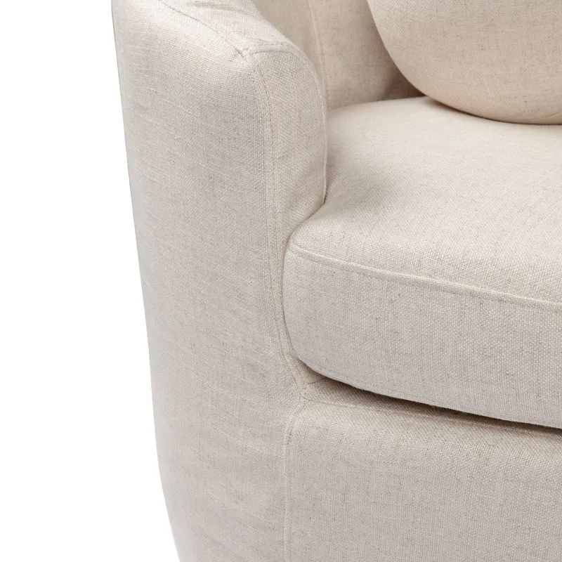Elle 3 Seater Slip Cover Sofa Natural Linen, 254cm W x 104cm D x 70cm H (RRP $6589) - Image 7