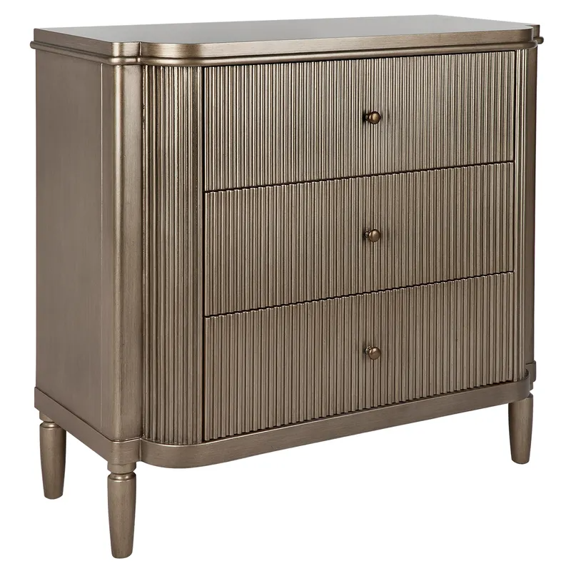 Arielle 3 Drawer Chest Antique Gold, 96cm W x 45cm D x 92cm H (RRP $2499) - Image 2