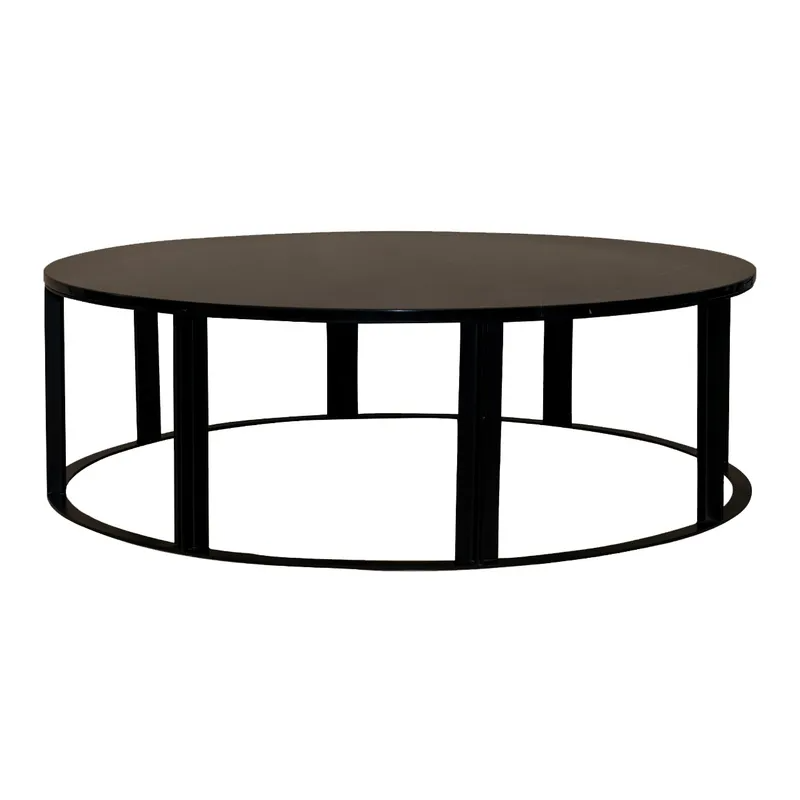 Bowie Marble Coffee Table Medium Black, 90cm Dia x 38cm H (RRP $2409)