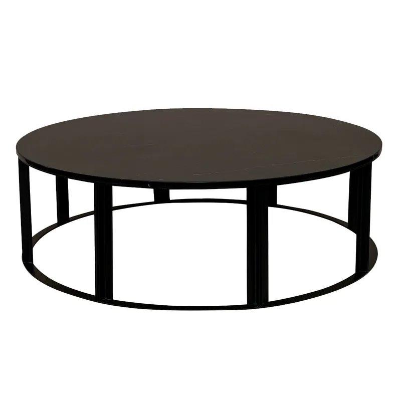 Bowie Marble Coffee Table Medium Black, 90cm Dia x 38cm H (RRP $2409) - Image 3