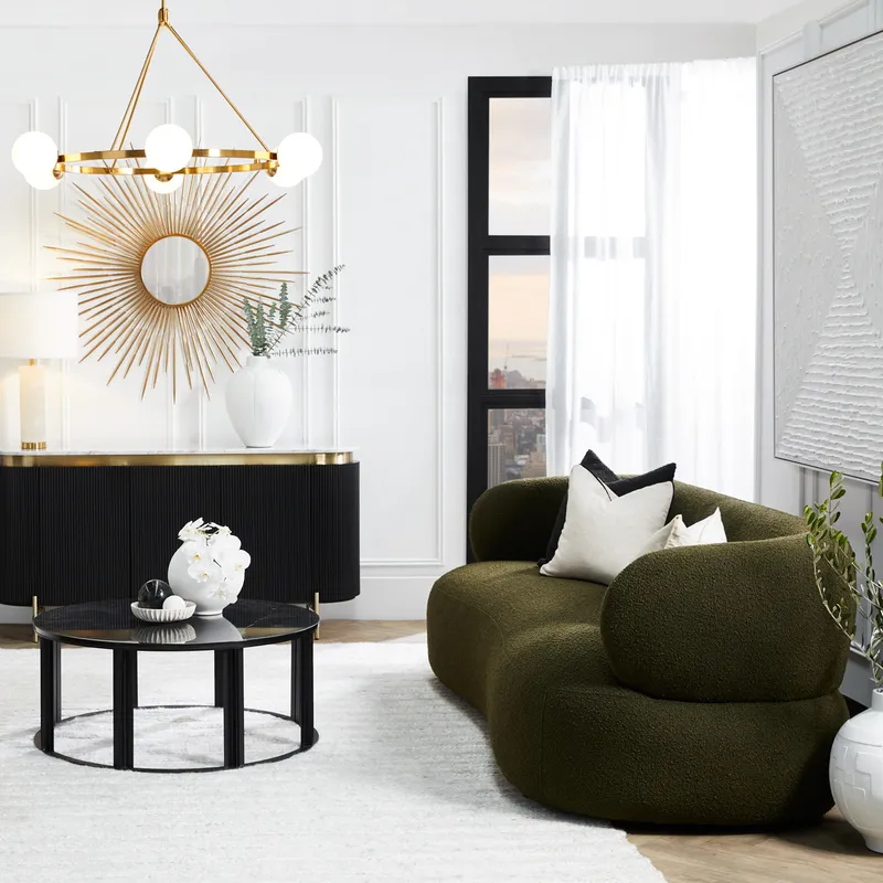 Bowie Marble Coffee Table Medium Black, 90cm Dia x 38cm H (RRP $2409) - Image 5