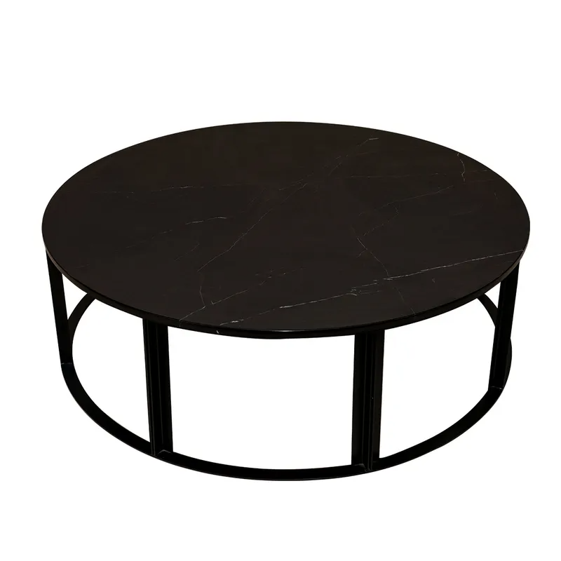 Bowie Marble Coffee Table Medium Black, 90cm Dia x 38cm H (RRP $2409) - Image 6