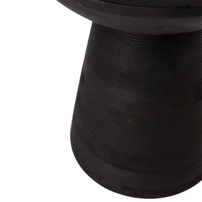 Cayman Mango Wood Side Table Black, 37.5cm Dia x 46cm H (RRP $847) - Image 6