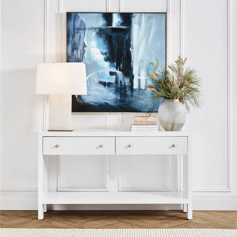 Ariana Console Table White, 140cm W x 40cm D x 80cm H (RRP $2079) - Image 2