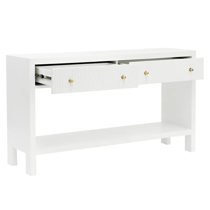Ariana Console Table White, 140cm W x 40cm D x 80cm H (RRP $2079) - Image 5