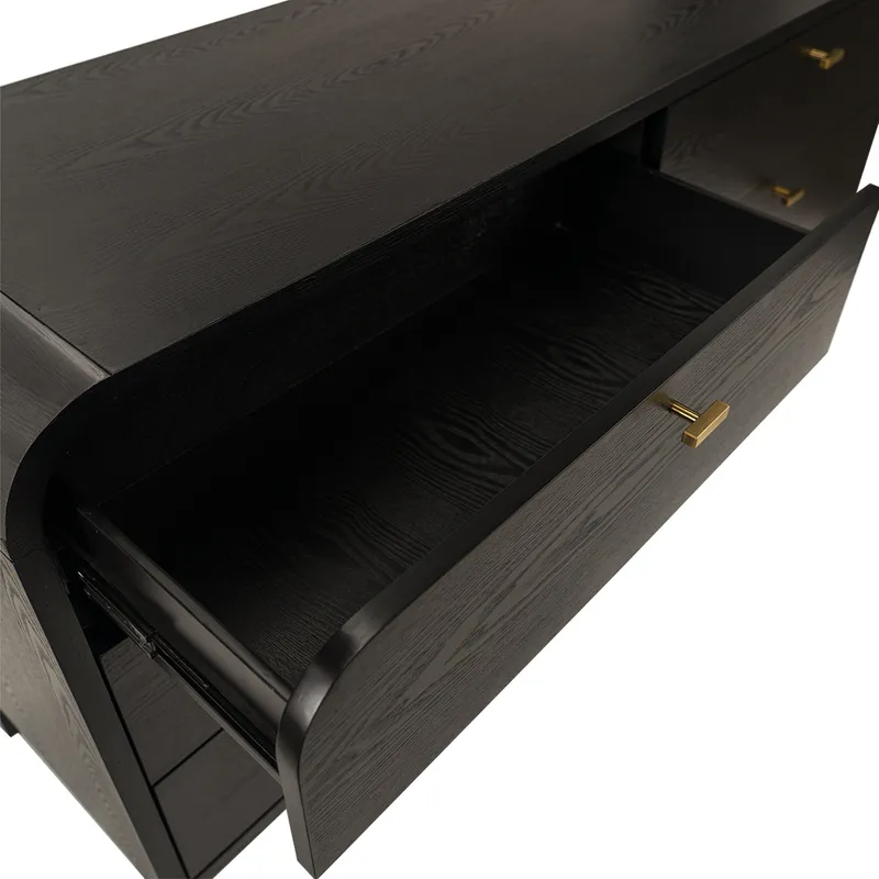 Chisholm 6 Drawer Chest Black, 160cm W x 50cm D x 83cm H (RRP $4389) - Image 4