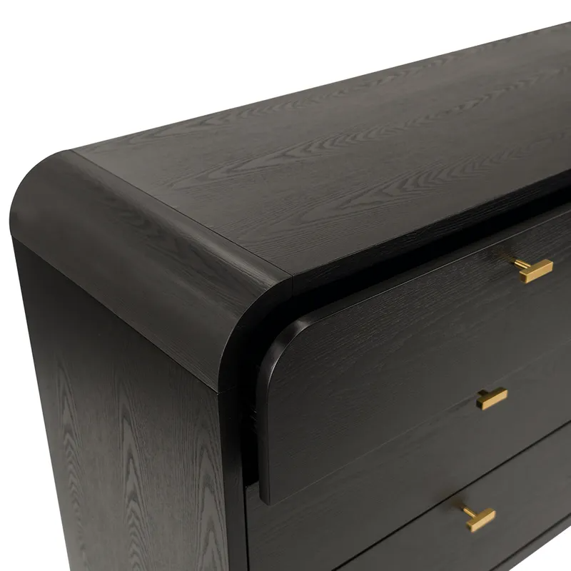 Chisholm 6 Drawer Chest Black, 160cm W x 50cm D x 83cm H (RRP $4389) - Image 5
