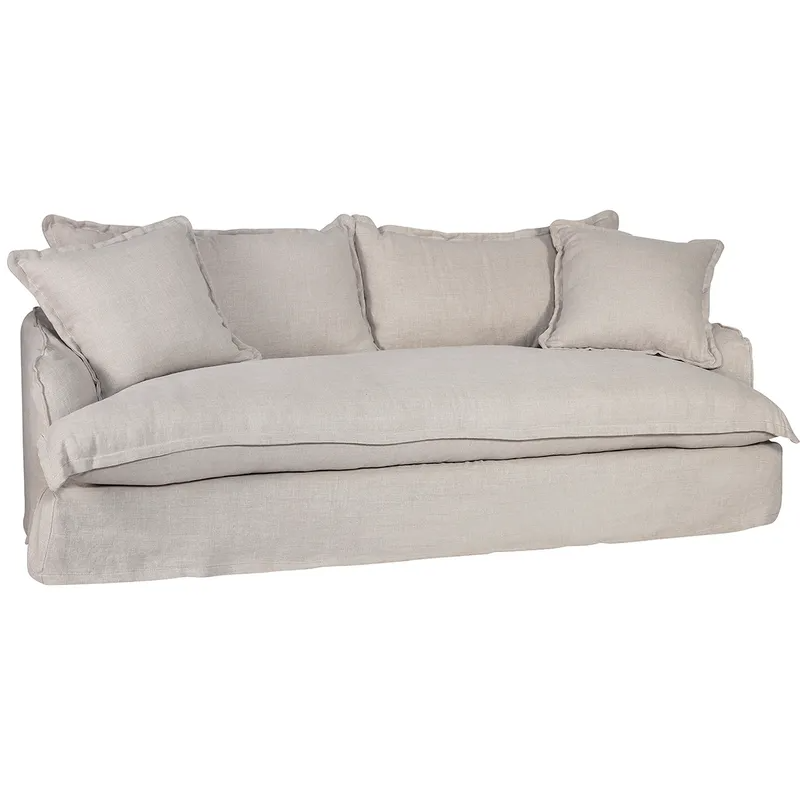 Hayman 3 Seater Slip Cover Sofa Natural Linen, 234cm W x 108cm D x 98cm H (RRP $8129) - Image 2