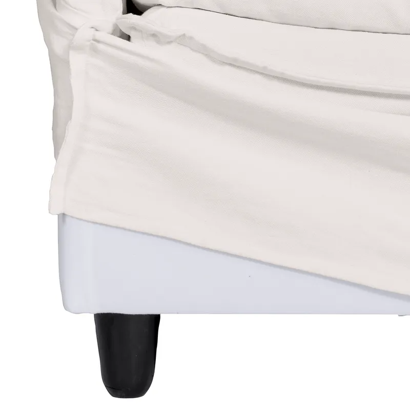 Palm Beach 3 Seater Slip Cover Sofa White Linen, 210cm W x 97cm D x 89cm H (RRP $4147) - Image 6