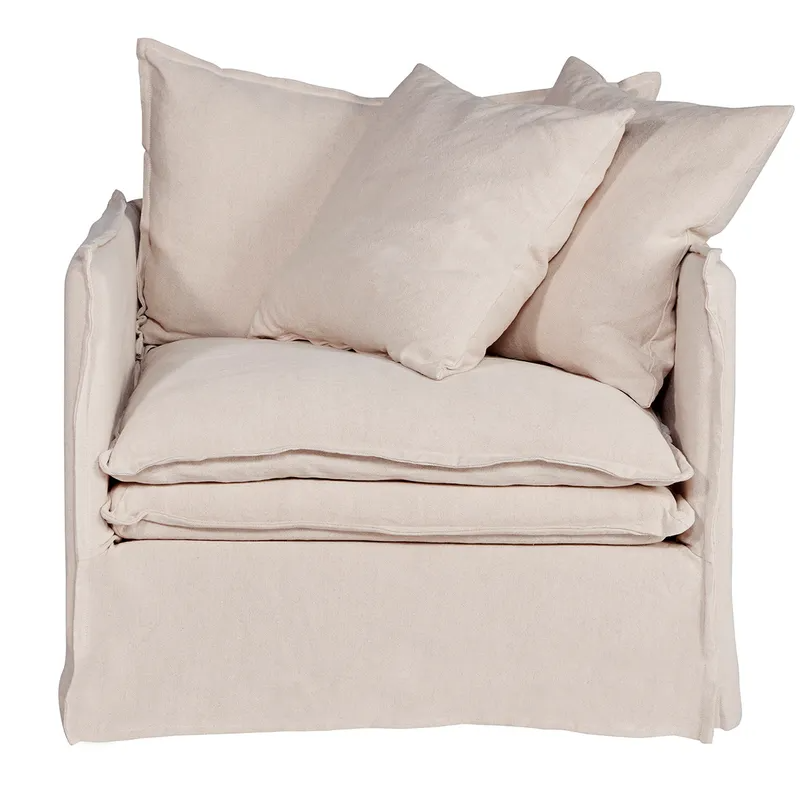 Palm Beach Slip Cover Arm Chair Natural Linen, 100cm W x 97cm D x89cm H (RRP $2409) - Image 3