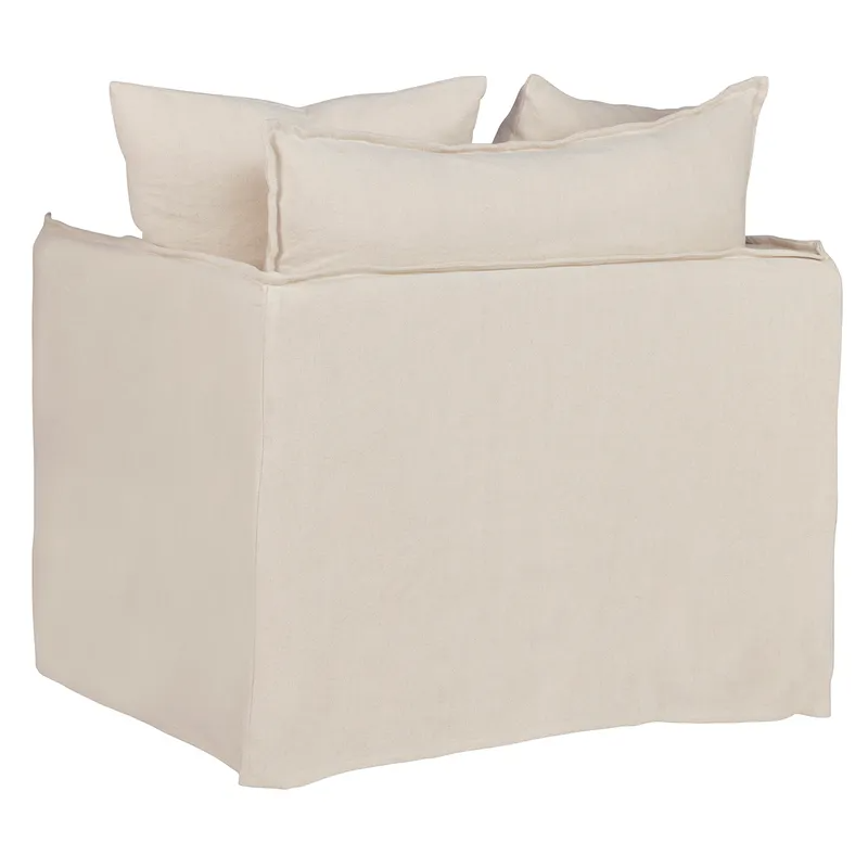 Palm Beach Slip Cover Arm Chair Natural Linen, 100cm W x 97cm D x89cm H (RRP $2409) - Image 6