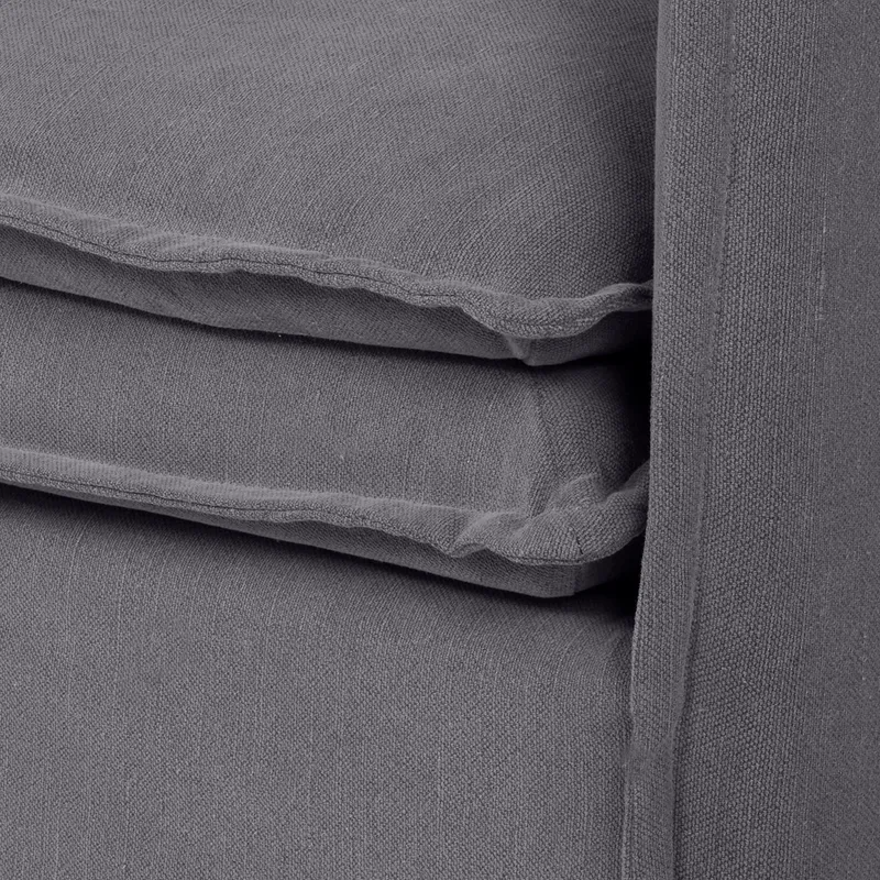 Palm Beach Slip Cover Arm Chair Slate Grey Linen, 100cm W x 97cm D x89cm H (RRP $2233) - Image 4