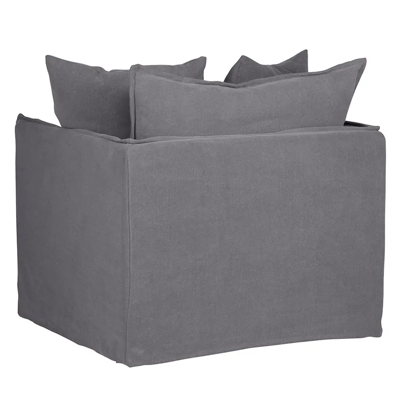 Palm Beach Slip Cover Arm Chair Slate Grey Linen, 100cm W x 97cm D x89cm H (RRP $2233) - Image 5