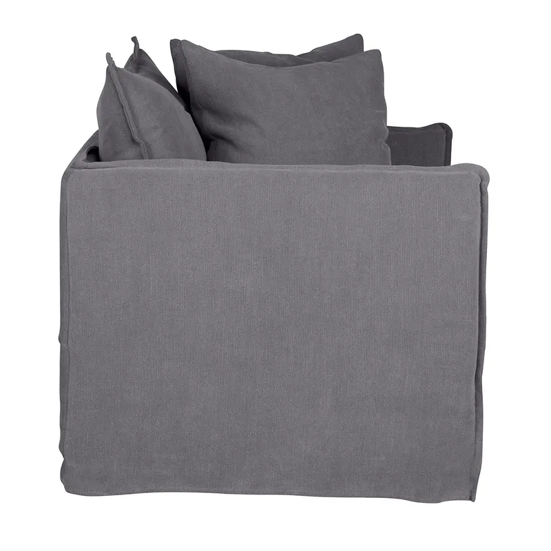 Palm Beach Slip Cover Arm Chair Slate Grey Linen, 100cm W x 97cm D x89cm H (RRP $2233) - Image 6