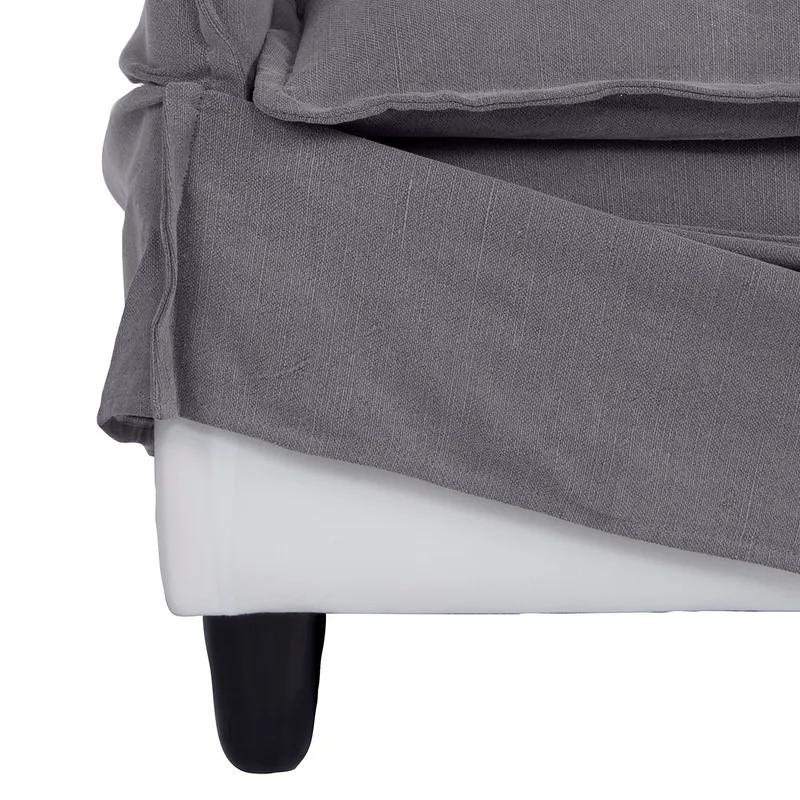Palm Beach Slip Cover Arm Chair Slate Grey Linen, 100cm W x 97cm D x89cm H (RRP $2233) - Image 7
