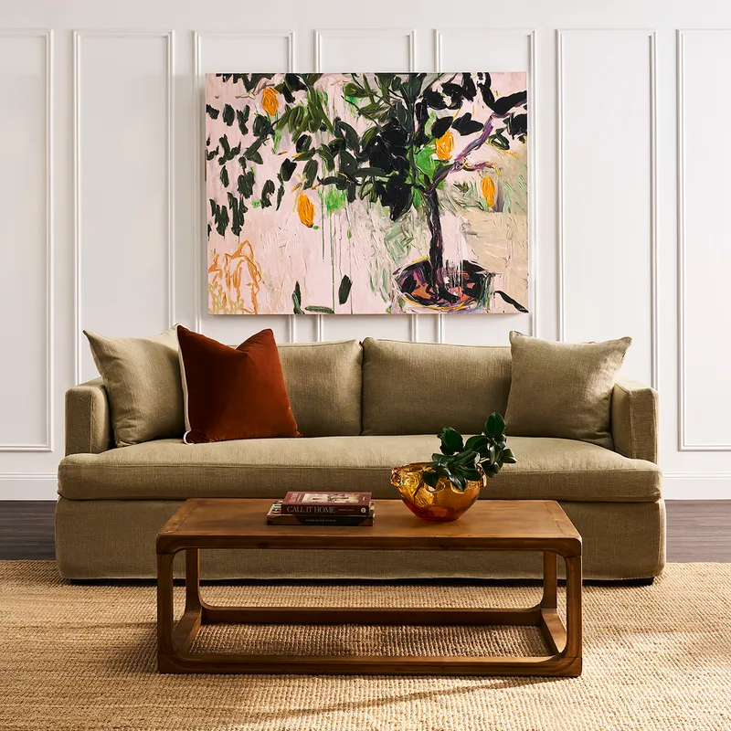 Birkshire 3 Seater Sofa SLIP COVER ONLY Sage Linen, 220cm W x 96cm D x 90cm H (RRP $1441) - Image 2