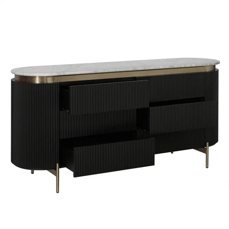 Demarco 6 Drawer Chest Black, 170cm W x 50cm D x 81cm H (RRP $5709) - Image 6