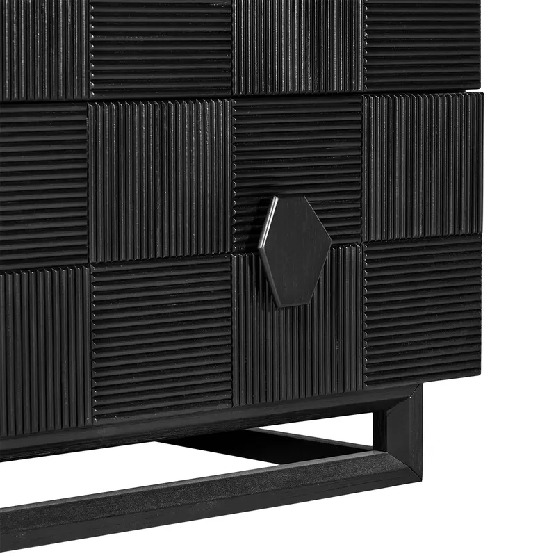 Alton 3 Drawer Chest Black, 96cm W x 45cm D x 92cm H (RRP $2783) - Image 5