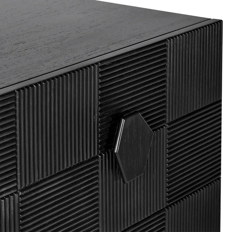 Alton 3 Drawer Chest Black, 96cm W x 45cm D x 92cm H (RRP $2783) - Image 6