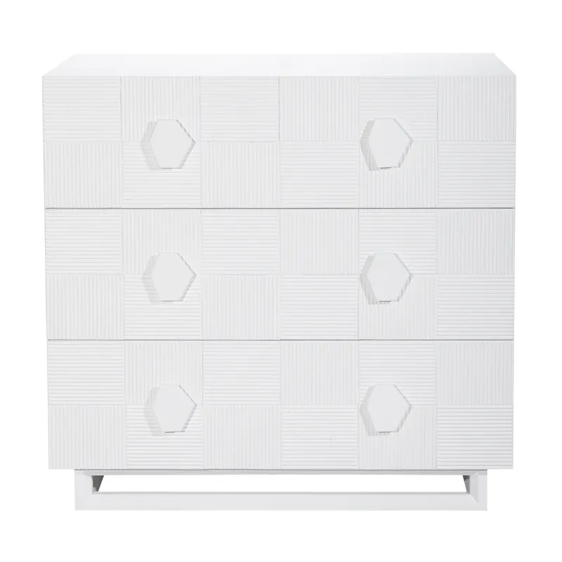 Alton 3 Drawer Chest White, 96cm W x 45cm D x 92cm H (RRP $2783)
