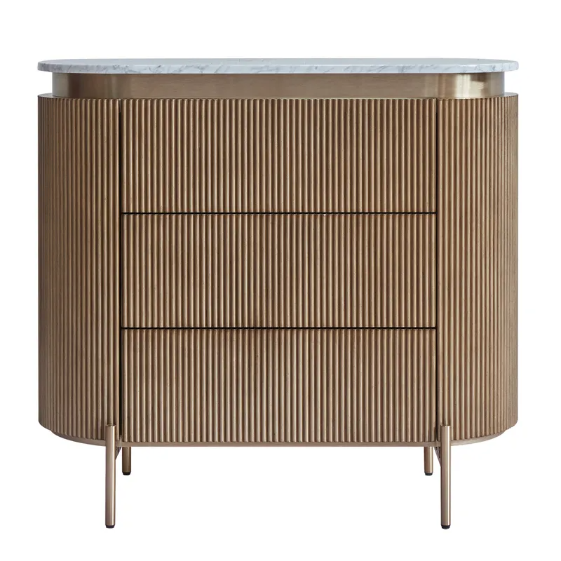 Demarco 3 Drawer Chest Antique Gold, 98cm W x 45cm D x 90cm H (RRP $3509)