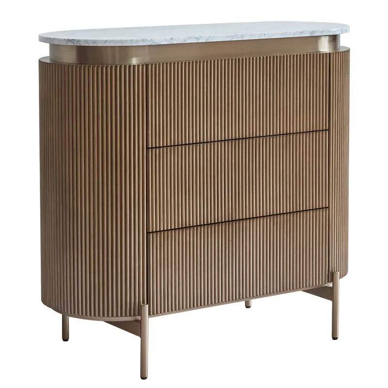 Demarco 3 Drawer Chest Antique Gold, 98cm W x 45cm D x 90cm H (RRP $3509) - Image 3