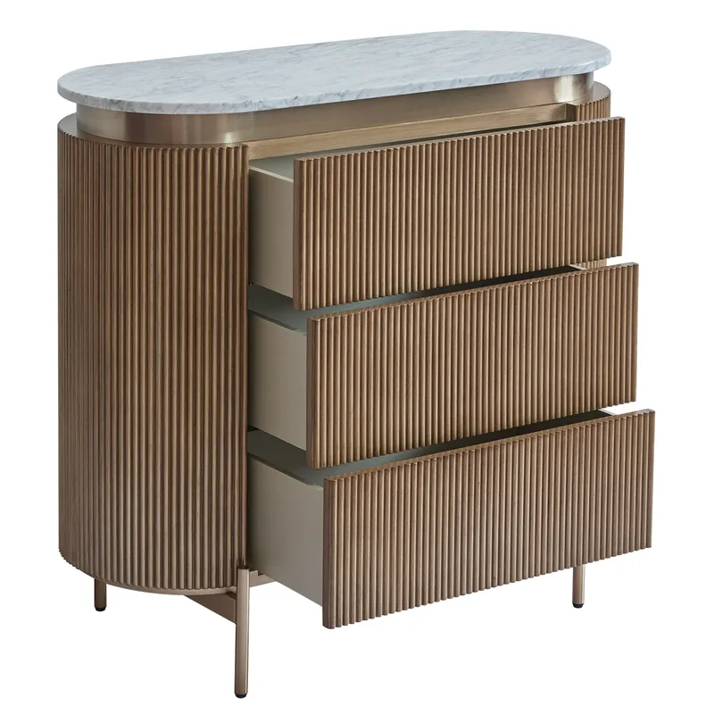 Demarco 3 Drawer Chest Antique Gold, 98cm W x 45cm D x 90cm H (RRP $3509) - Image 6
