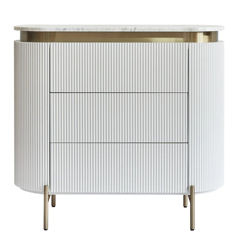 Demarco 3 Drawer Chest White, 98cm W x 45cm D x 90cm H (RRP $3509)
