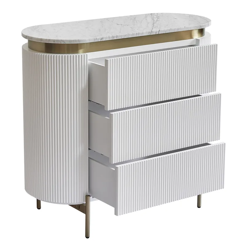 Demarco 3 Drawer Chest White, 98cm W x 45cm D x 90cm H (RRP $3509) - Image 6