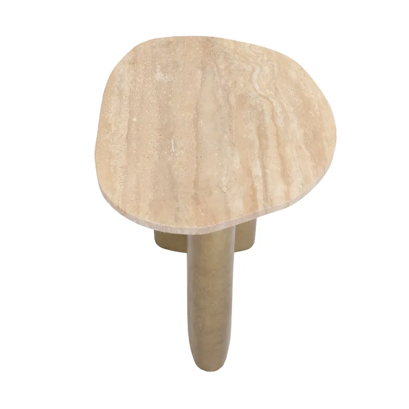 Audrey Small Side Table Travertine, 48cm W x 40cm D x 50cm H (RRP $429) - Image 5