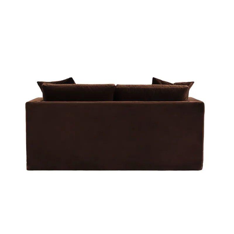 Birkshire 2 Seater Slip Cover Sofa Dark Chocolate Velvet, 180cm W x 96cm D x 85cm H (RRP $3883) - Image 7