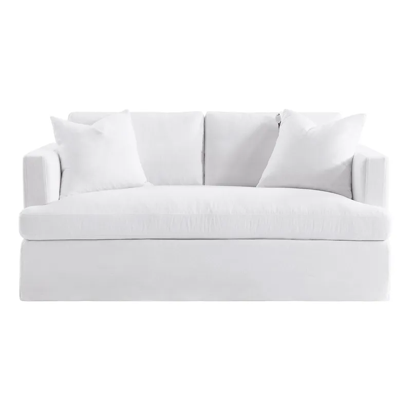 Birkshire 2 Seater Slip Cover Sofa White Linen, 180cm W x 96cm D x 85cm H (RRP $3999)