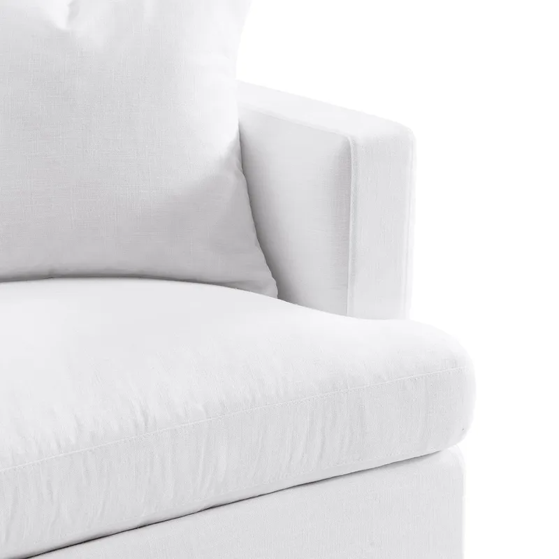 Birkshire 2 Seater Slip Cover Sofa White Linen, 180cm W x 96cm D x 85cm H (RRP $3999) - Image 2