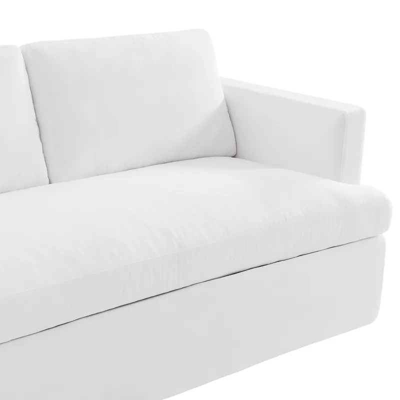 Birkshire 2 Seater Slip Cover Sofa White Linen, 180cm W x 96cm D x 85cm H (RRP $3999) - Image 3